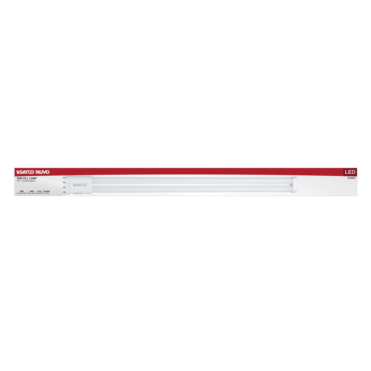 20 Watt PLL LED - 2G11 Base - 30K/35K/40K/50K/65K CCT Selectable - Ballast Bypass - 120-277 Volt