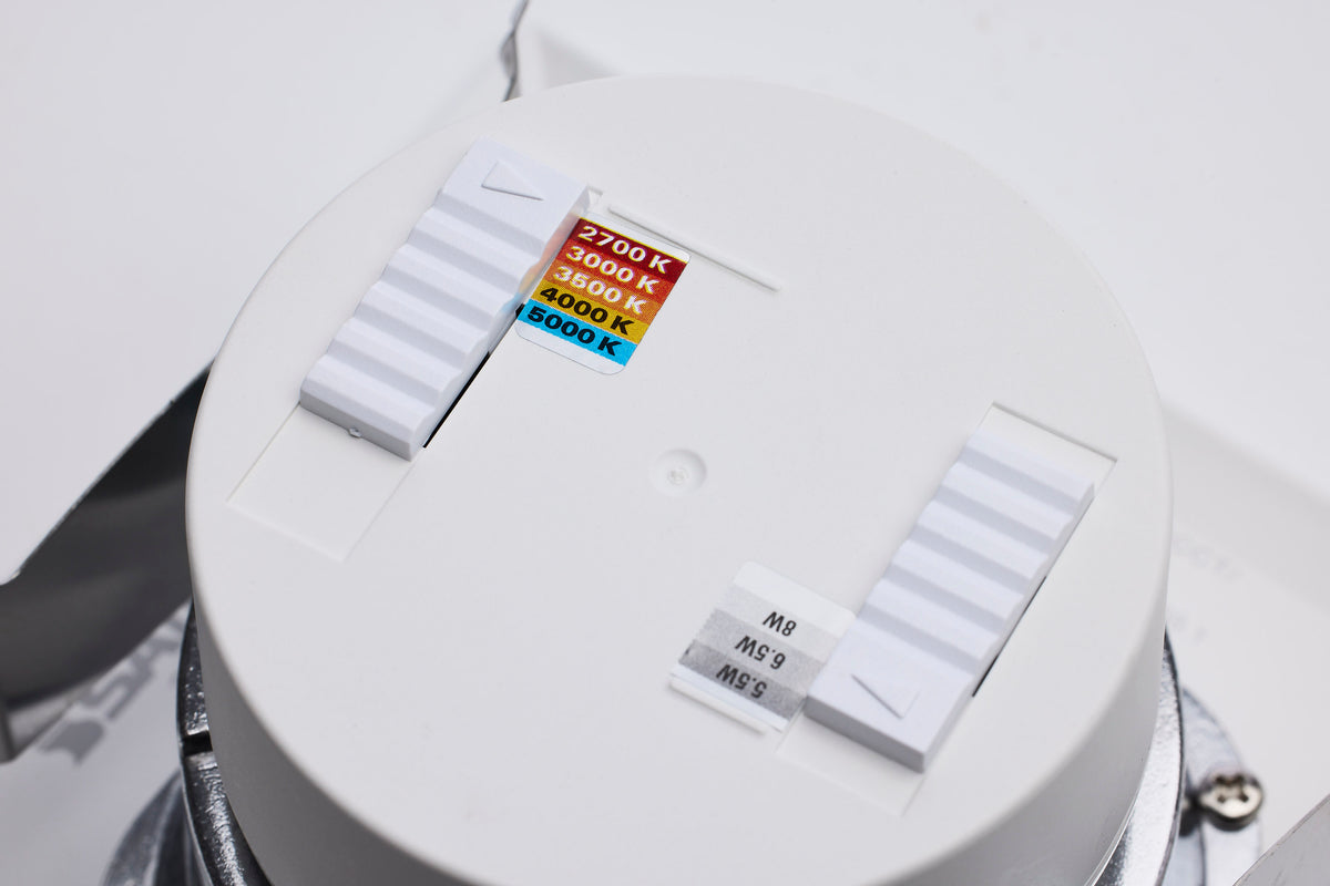 LED Retrofit Downlight - 5.5/6.5/8 Wattage Selectable - CCT and Lumens Selectable - 120 Volt - ColorQuick and PowerQuick Technology - Square - White Finish