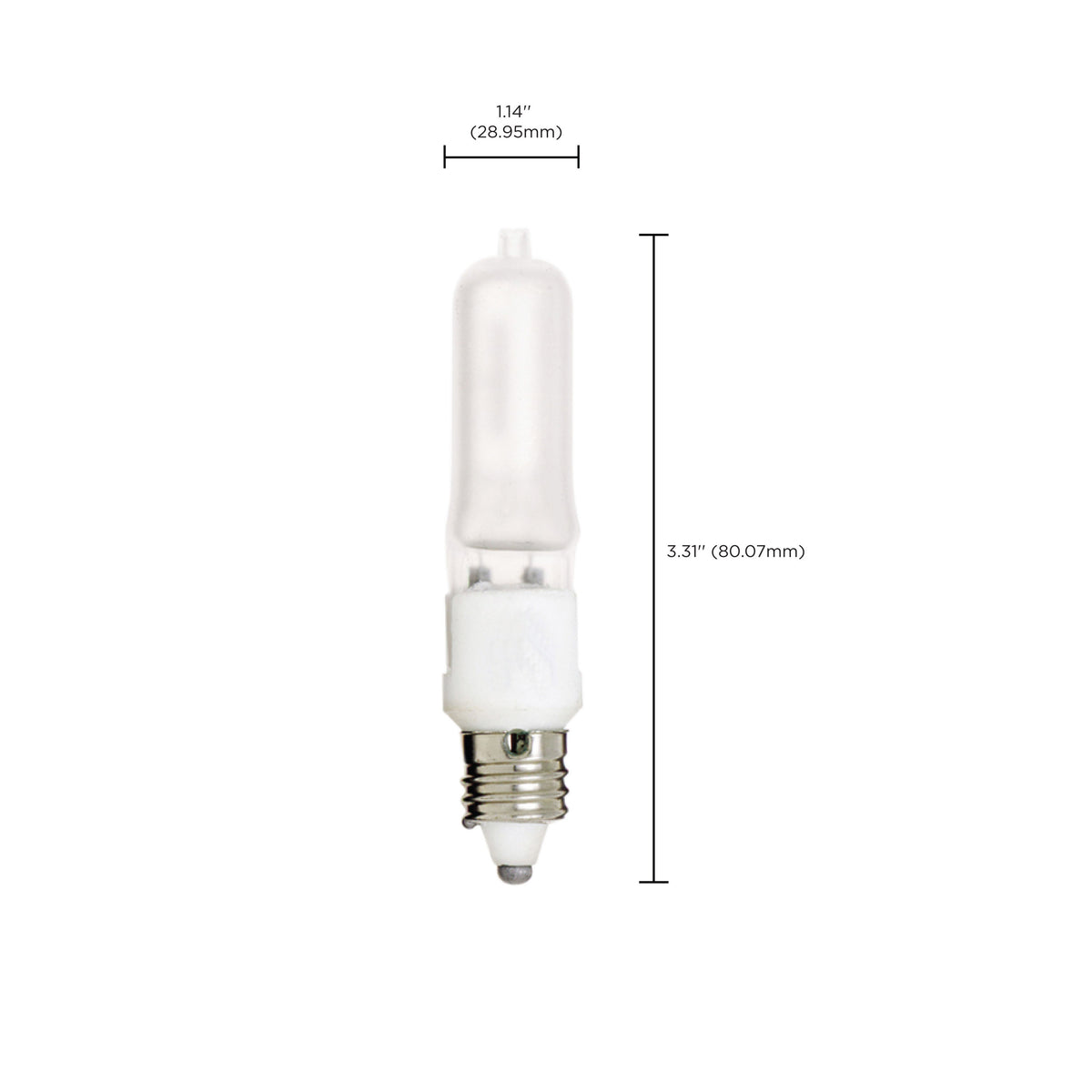 150 Watt - Halogen - T4 1/2 - Frosted - 2000 Average rated hours - 2430 Lumens - Mini Candelabra base - 120 Volt