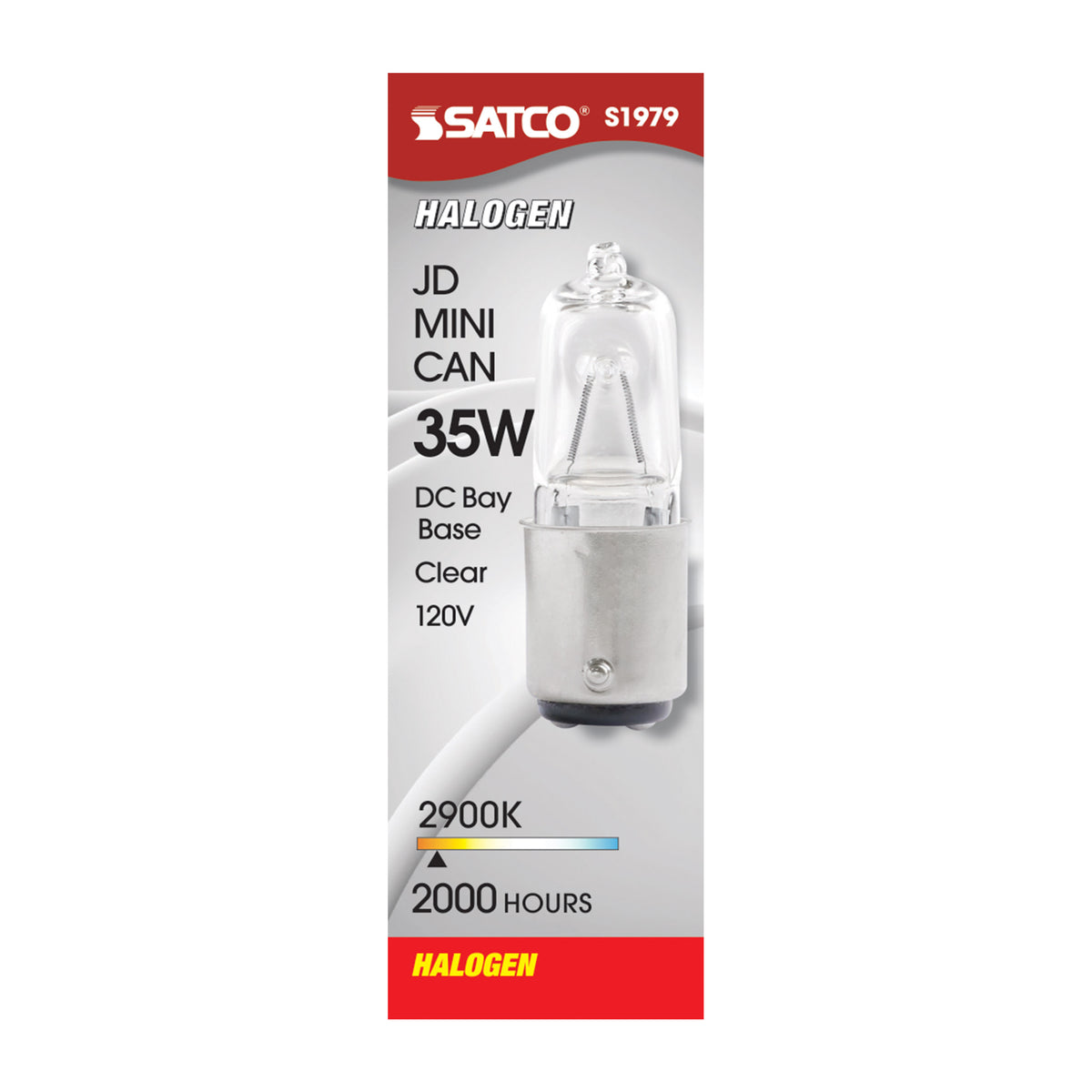 35 Watt - Halogen - T4 - Clear - 2000 Average rated hours - 380 Lumens - DC Bay base - 120 Volt