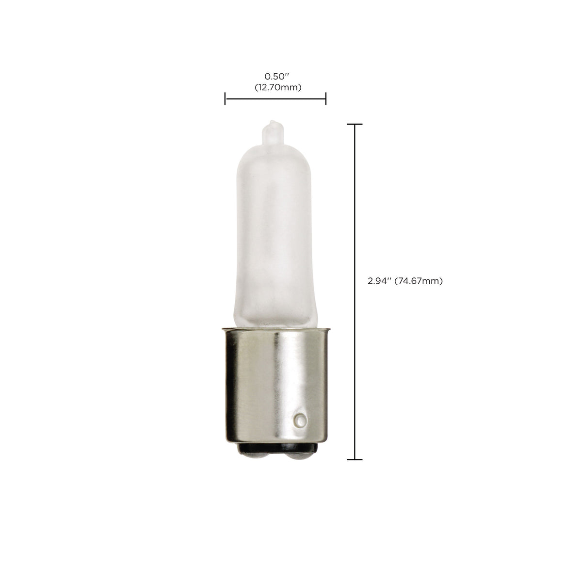 50 Watt - Halogen - T4 - Frosted - 2000 Average rated hours - 675 Lumens - DC Bay base - 120 Volt