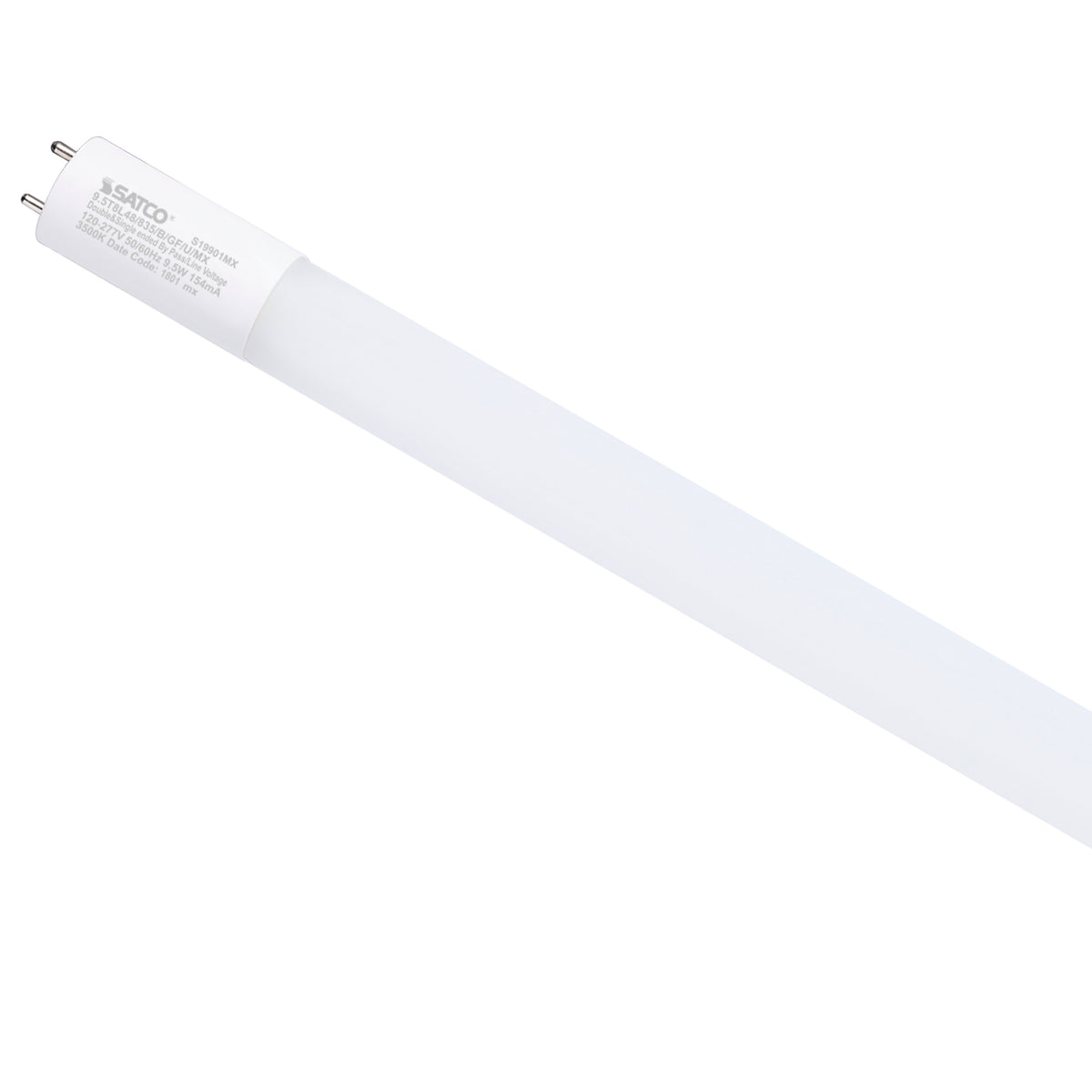 9.5 Watt - 48-Inch T8 LED - G13 Base - 3500K CCT - Type B - Frost Finish - 120-277 Volt