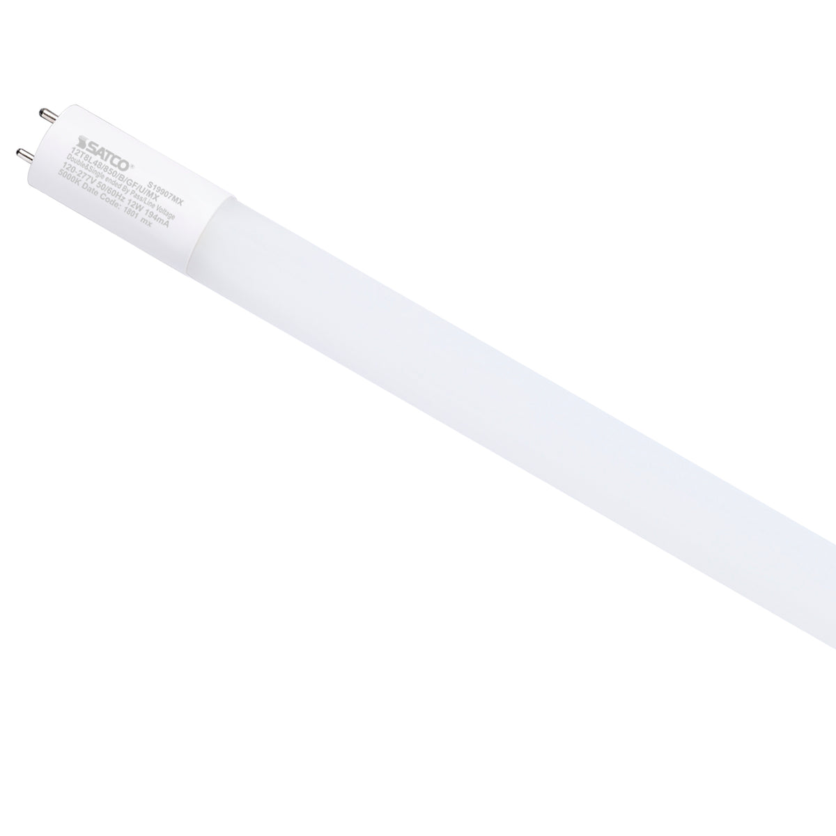 12 Watt - 48-Inch T8 LED - G13 Base - 5000K CCT - Type B - Frost Finish - 120-277 Volt
