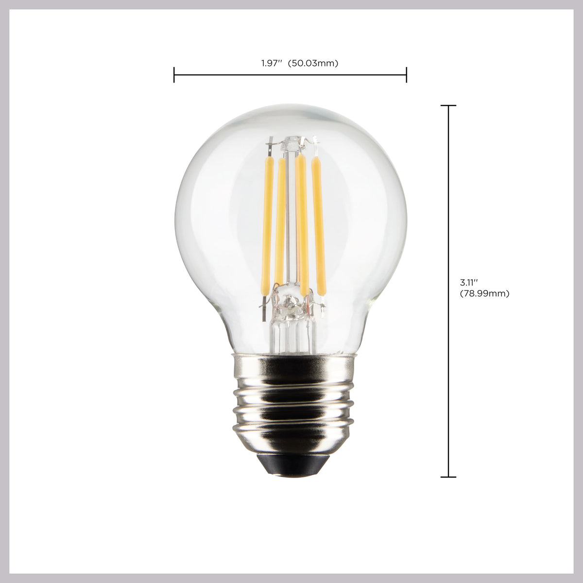 4 Watt G16.5 LED Filament - Clear - Medium base - 90 CRI - 2700K - 120 Volt