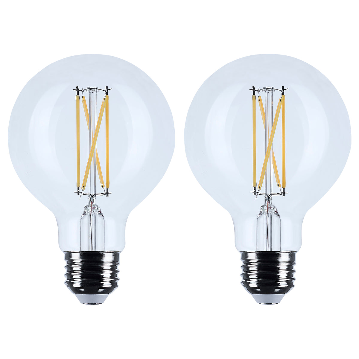 6 Watt G25 LED Filament - Clear - Medium base - 90 CRI - 2700K - 120 Volt - 2 Pack bulb or fixture view
