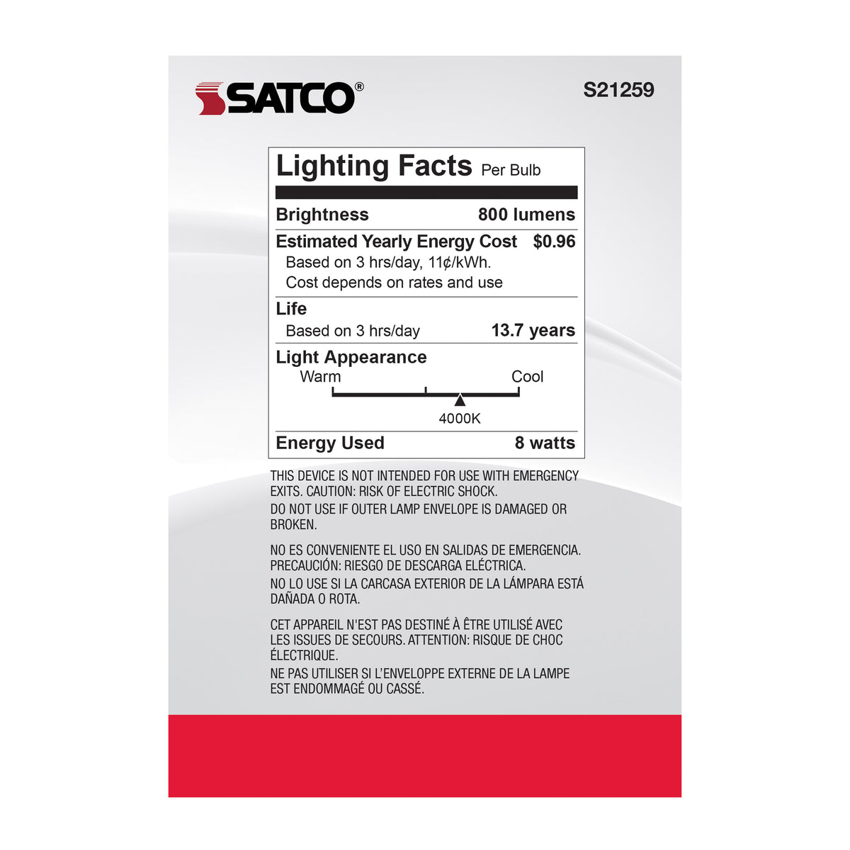 8 Watt G40 LED Filament - Clear - Medium base - 90 CRI - 4000K - 120 Volt