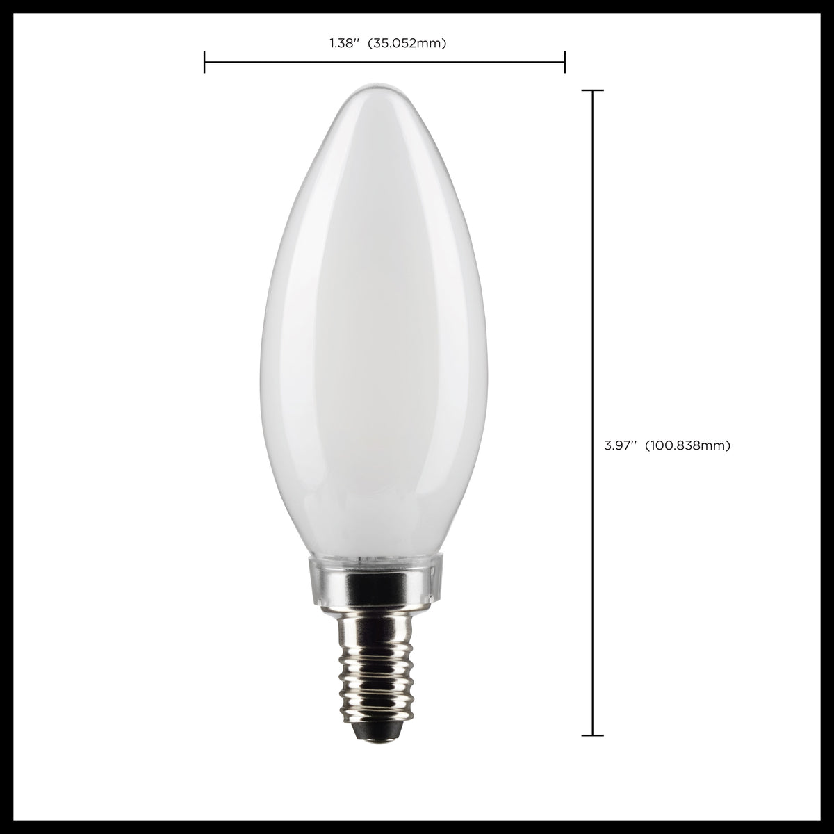 4 Watt B11 LED Filament - Frost - Candelabra base - 90 CRI - 2700K - 120 Volt