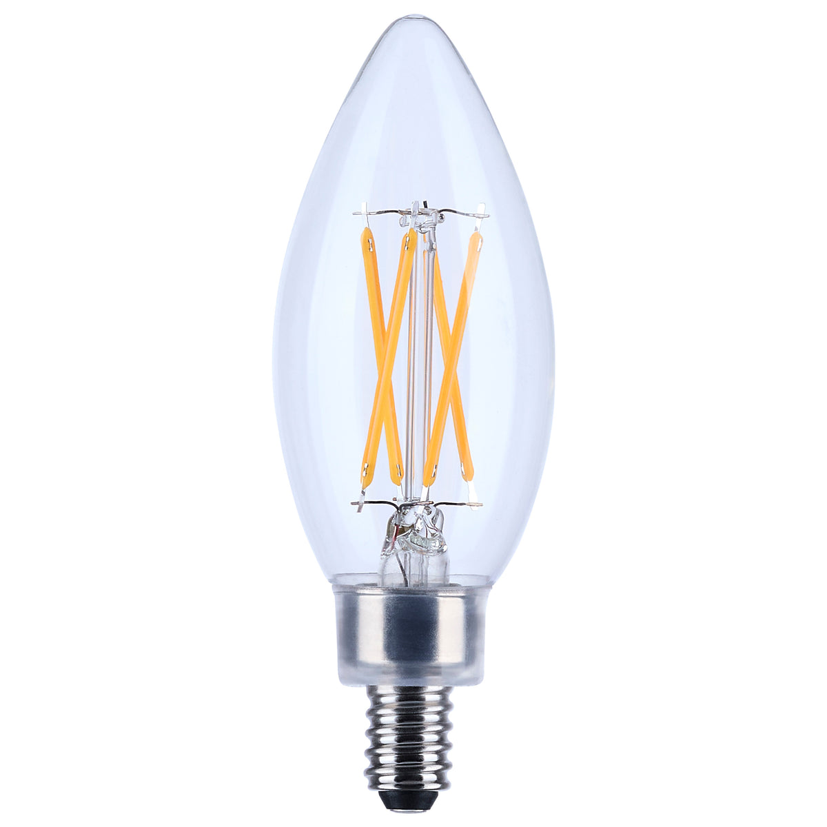 5.5 Watt B11 LED Filament - Clear - Candelabra base - 90 CRI - 4000K - 120 Volt bulb or fixture view