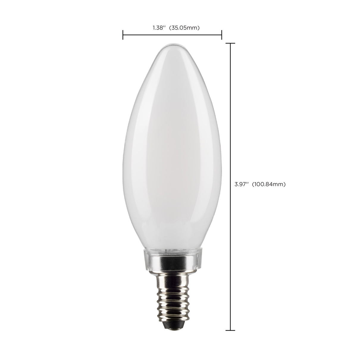 5.5 Watt B11 LED Filament - Frost - Candelabra base - 90 CRI - 2700K - 120 Volt