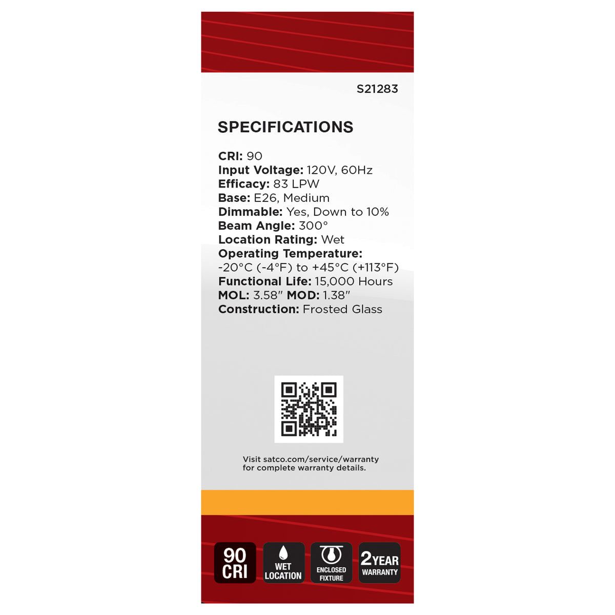 3 Watt B11 LED Filament - Frost - Medium base - 90 CRI - 2700K - 120 Volt