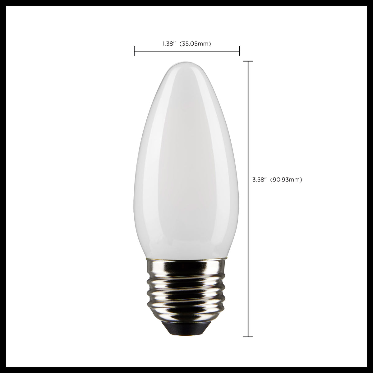 3 Watt B11 LED Filament - Frost - Medium base - 90 CRI - 2700K - 120 Volt