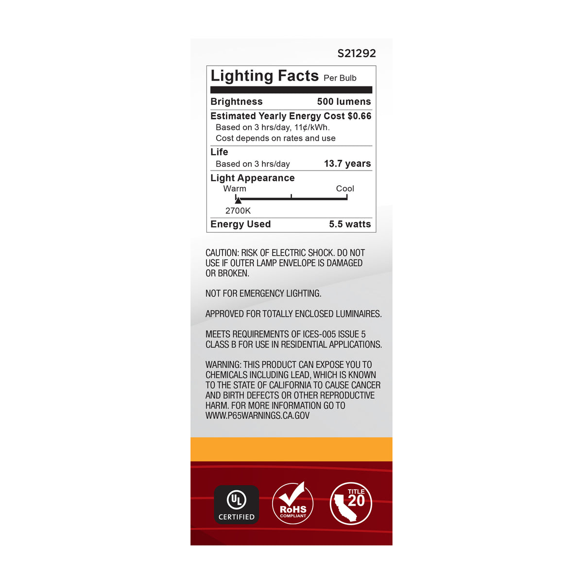 5.5 Watt B11 LED Filament - Frost - Medium base - 90 CRI - 2700K - 120 Volt