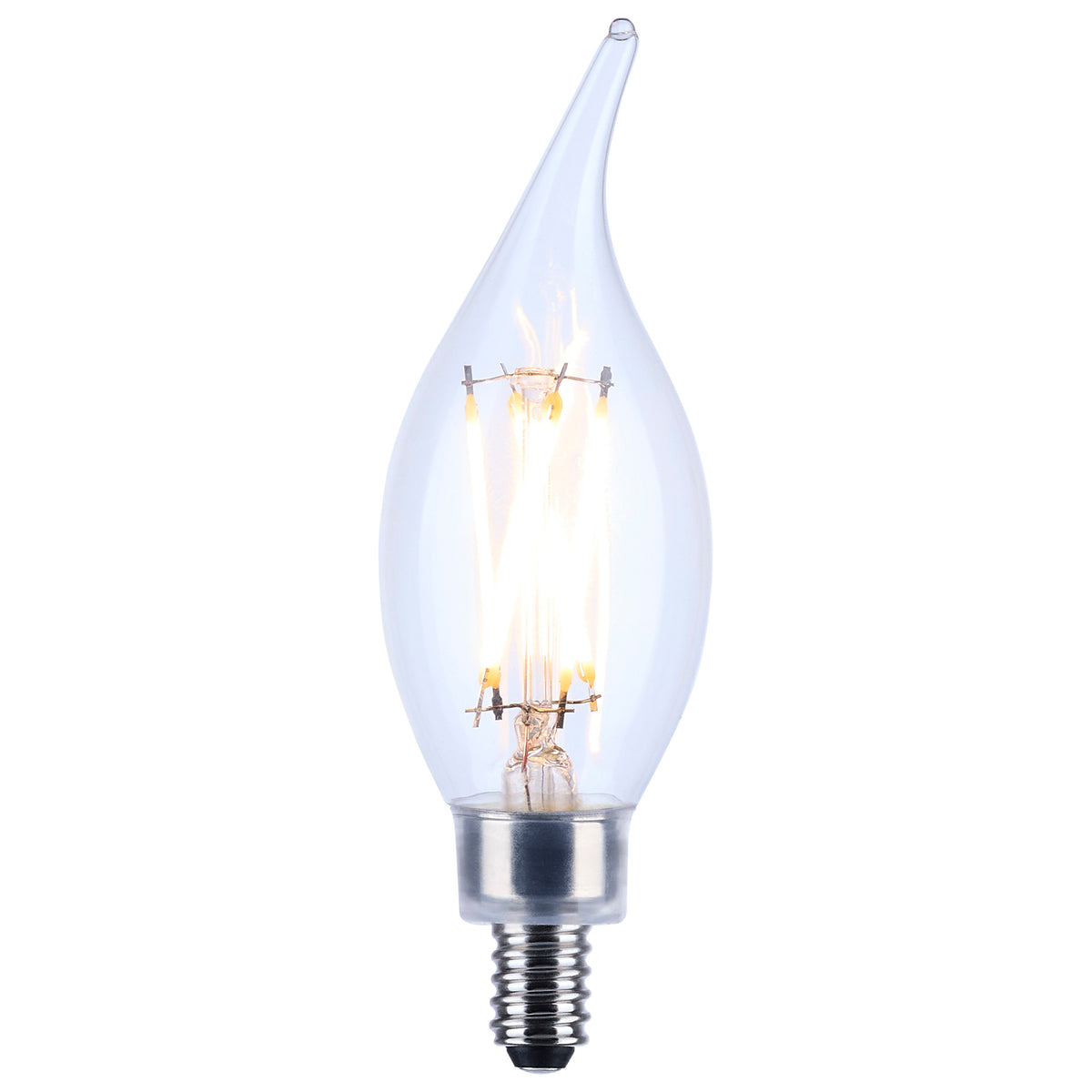 4 Watt CA10 LED Filament - Clear - Candelabra base - 90 CRI - 4000K - 120 Volt
