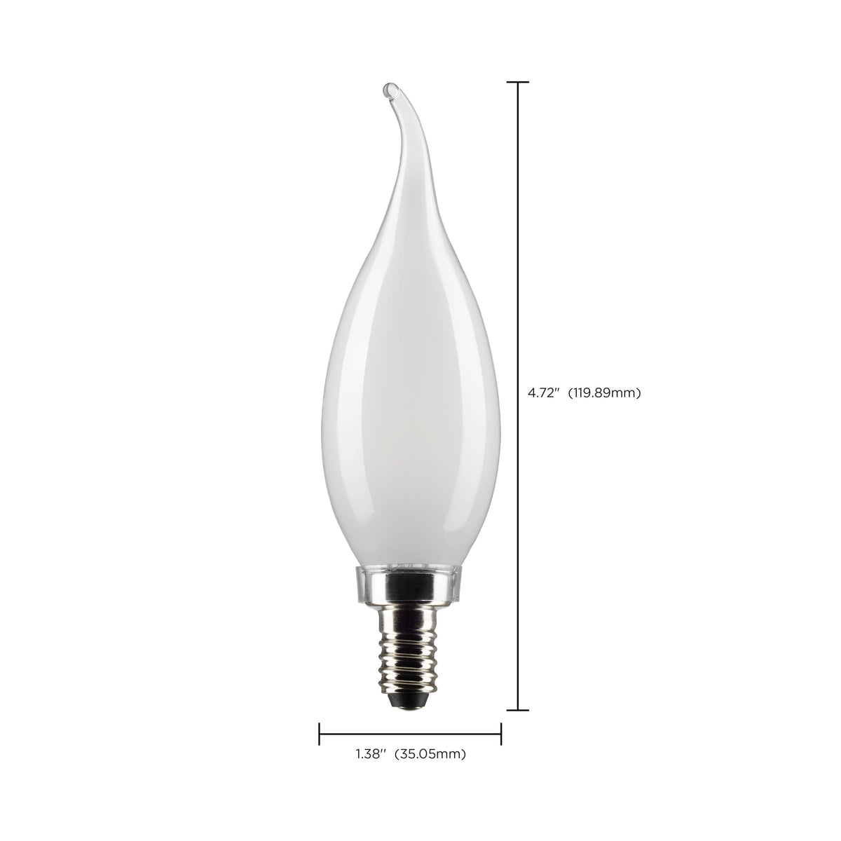 5.5 Watt CA10 LED Filament - Frost - Candelabra base - 90 CRI - 2700K - 120 Volt