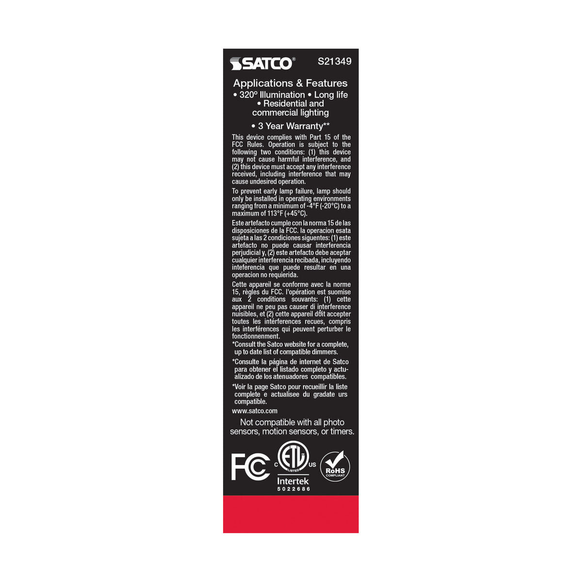 5.5 Watt T10 LED Filament - Frost - Medium base - 90 CRI - 4000K - 120 Volt