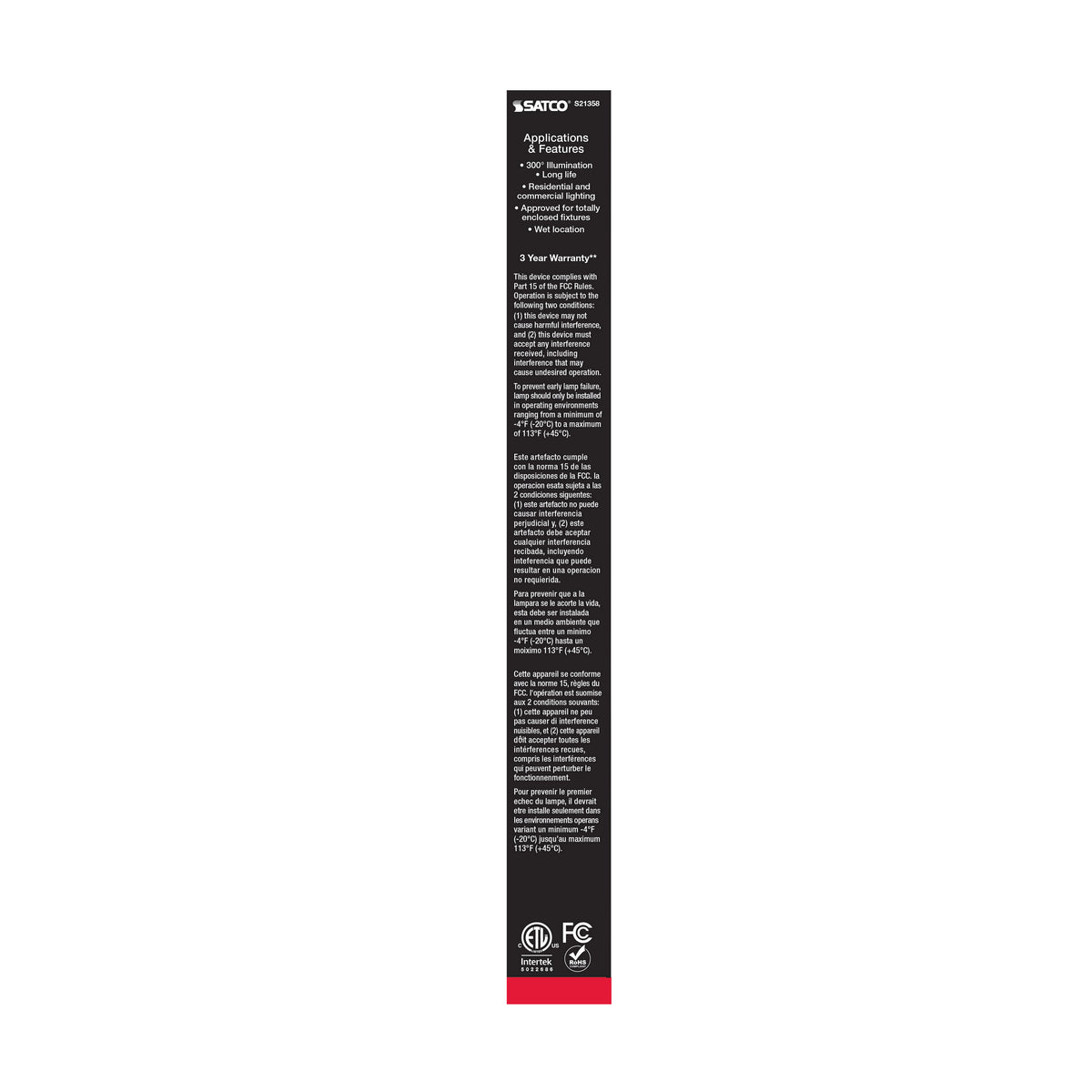 8 Watt T9 LED Filament - Clear - Medium base - 90 CRI - 2700K - 120 Volt