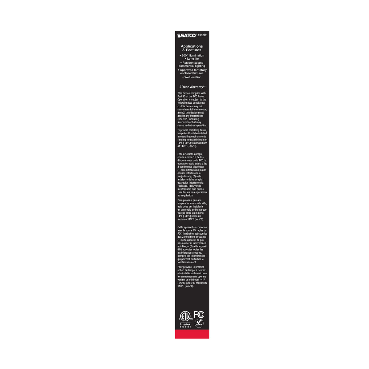 8 Watt T9 LED Filament - Clear - Medium base - 90 CRI - 3000K - 120 Volt