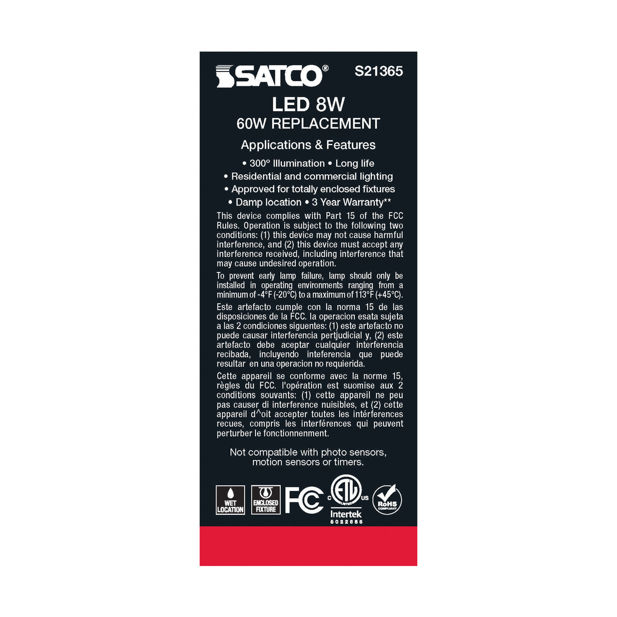 8 Watt ST19 LED Filament - Clear - Medium base - 90 CRI - 4000K - 120 Volt