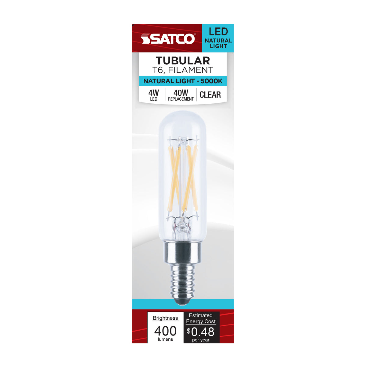 4 Watt T6 LED - 5000K CCT - Candelabra Base - Dimmable - 120 Volt
