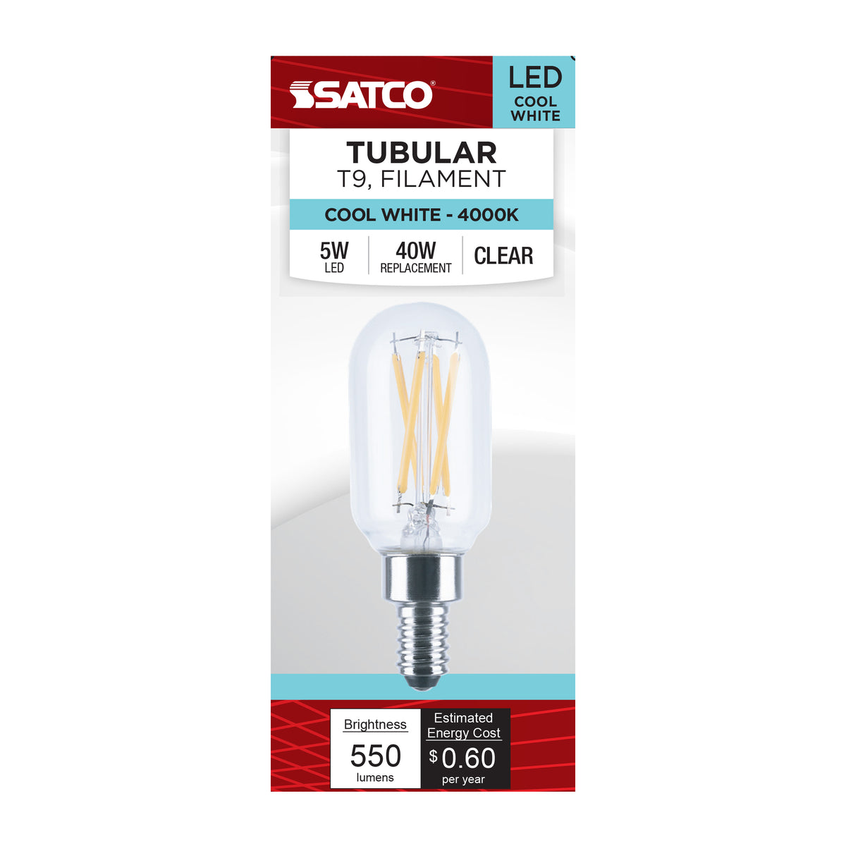 5 Watt T9 LED - 4000K CCT - Candelabra Base - Dimmable - 120 Volt