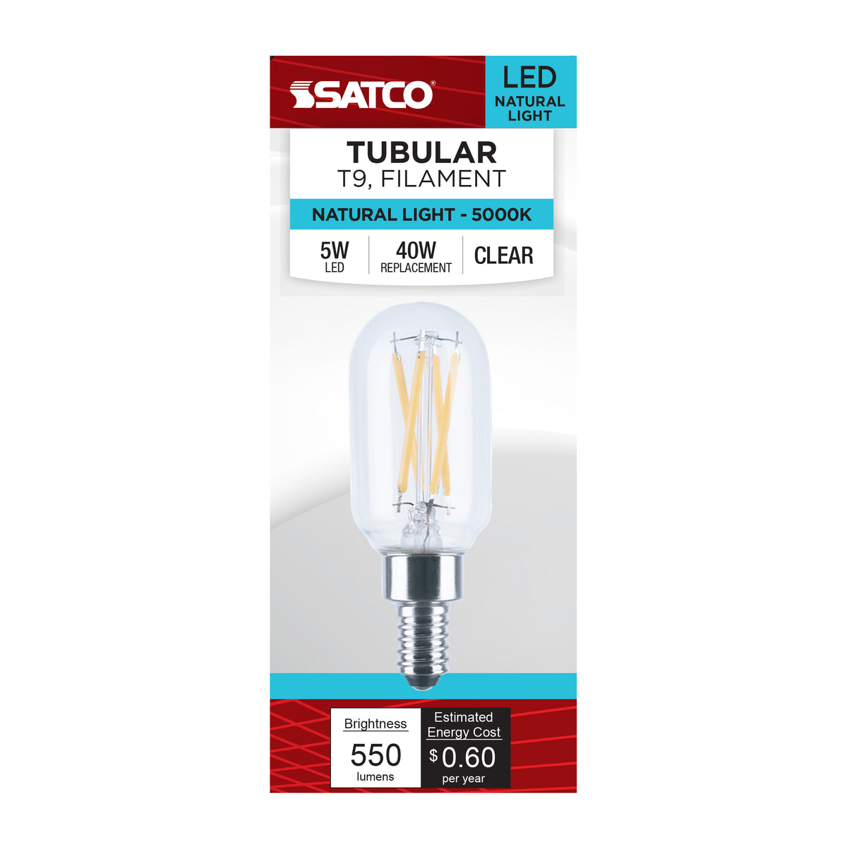5 Watt T9 LED 5000K CCT - Candelabra Base - Dimmable - 120 Volt