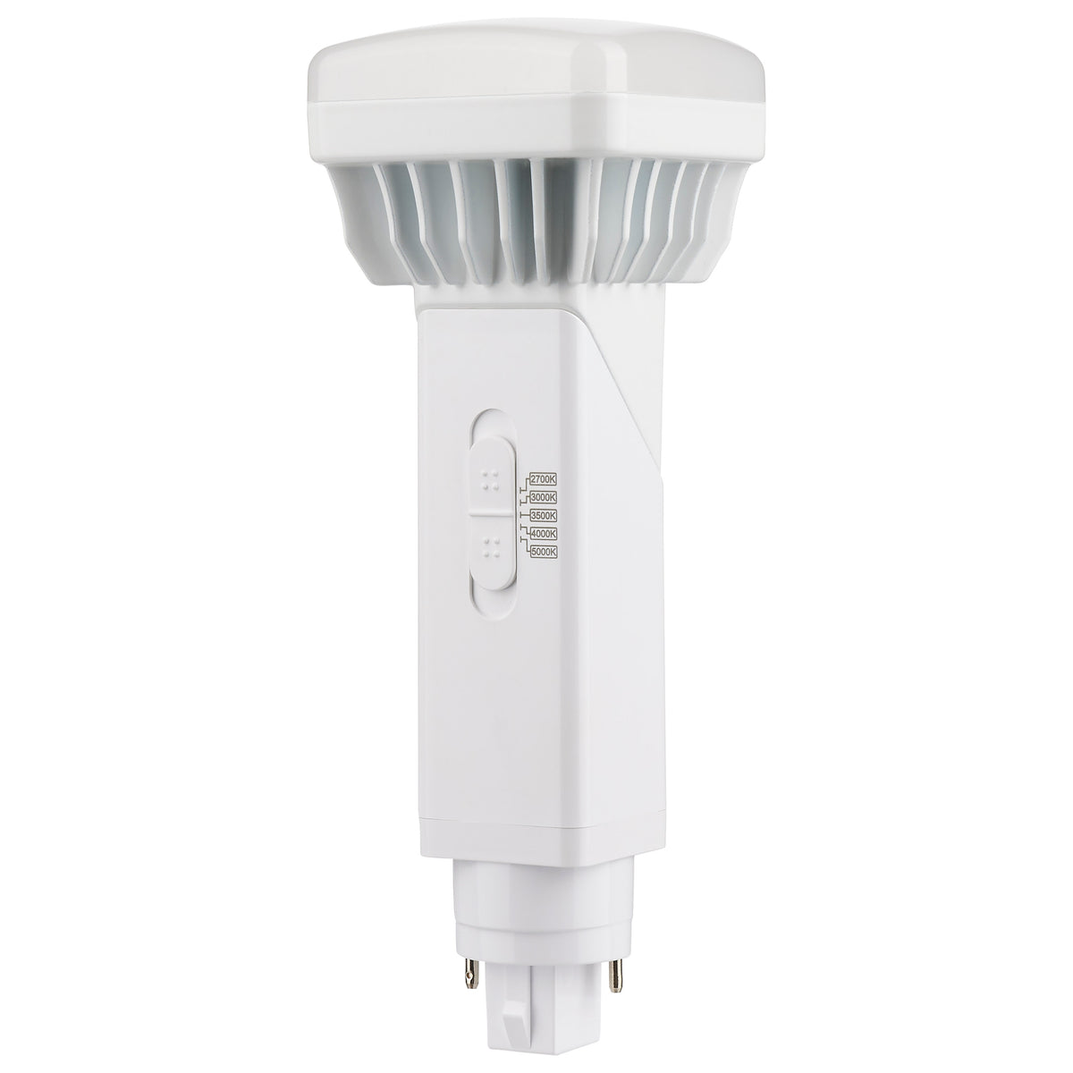 9 Watt PL 2-Pin LED - 1100 Lumens - G24d Base - CCT Selectable - White Finish - 120-277 Volts