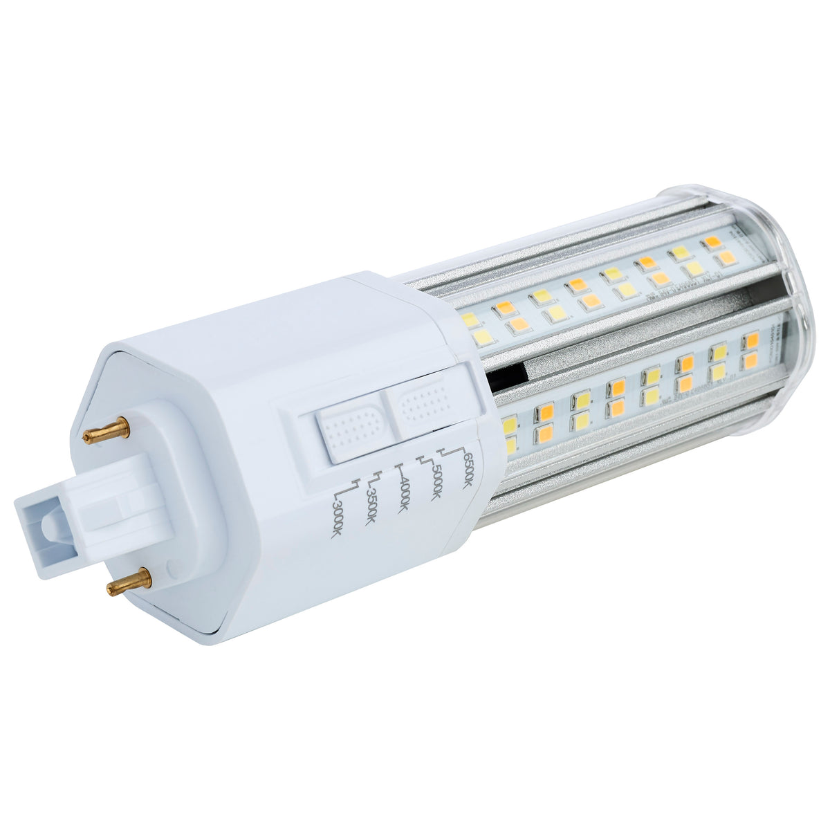 18 Watt LED PL - CCT Selectable - Lumens Selectable - Type B - Ballast Bypass - White Finish - 120-277 Volt