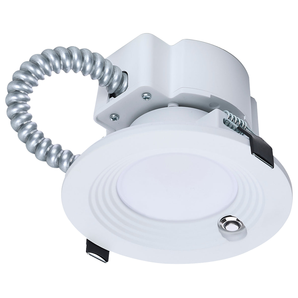 Plus Series Commercial LED Downlight - 4 Inch Round - 14.6W/13.6W/12.4W Wattage Selectable - 2700K/3000K/3500K/4000K/5000K CCT Selectable - Integrated Emergency Driver - 120-347 Volt - Dual Dimming - Color trim accessories available