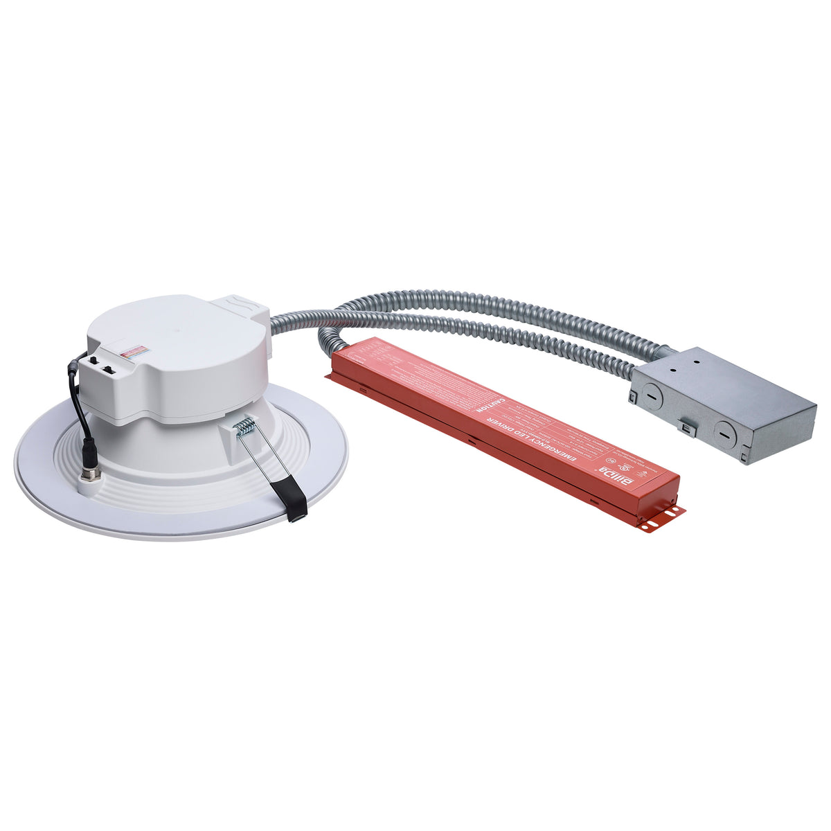 Plus Series Commercial LED Downlight - 8 Inch Round - 28W/25W/20W Wattage Selectable - 2700K/3000K/3500K/4000K/5000K CCT Selectable - Integrated Emergency Driver - 120-347 Volt - Dual Dimming - Color trim accessories available