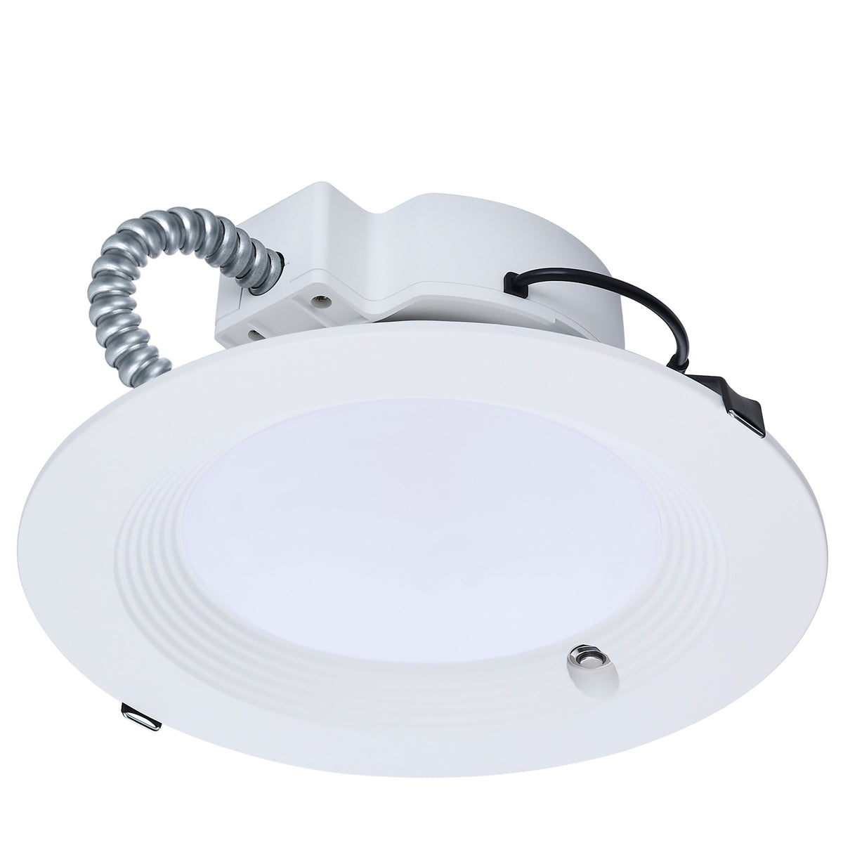 Plus Series Commercial LED Downlight - 8 Inch Round - 28W/25W/20W Wattage Selectable - 2700K/3000K/3500K/4000K/5000K CCT Selectable - Integrated Emergency Driver - 120-347 Volt - Dual Dimming - Color trim accessories available