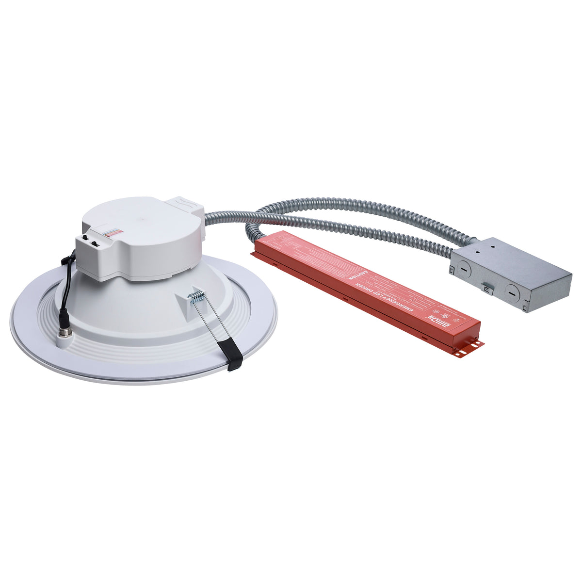 Plus Series Commercial LED Downlight - 10 Inch Round - 38W/31W/26W Wattage Selectable - 2700K/3000K/3500K/4000K/5000K CCT Selectable - Integrated Emergency Driver - 120-277 Volt - Dual Dimming - Color trim accessories available