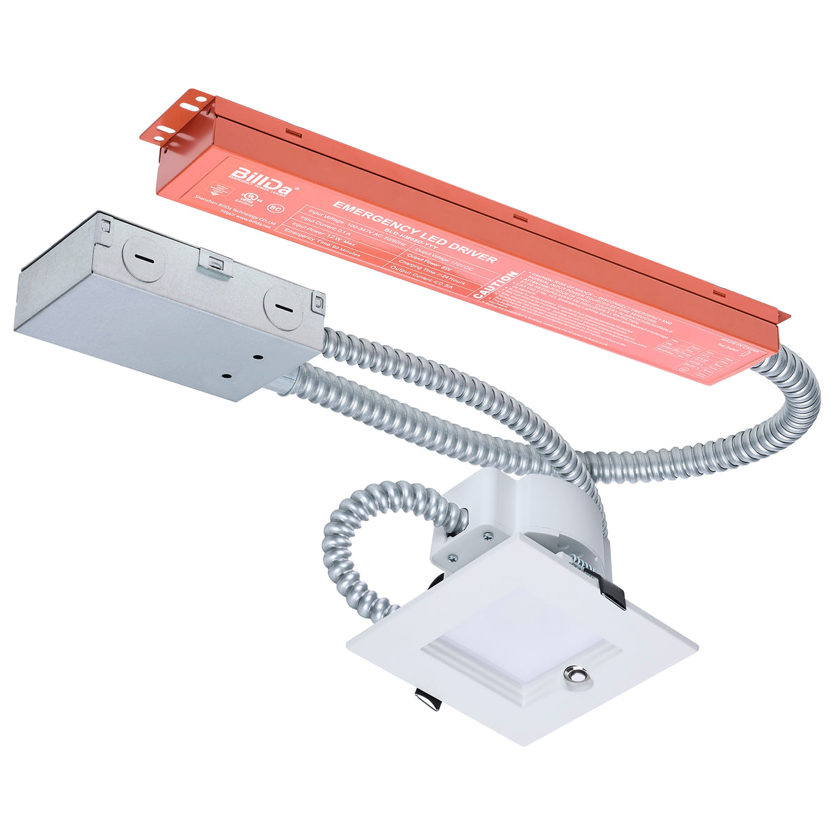 Plus Series Commercial LED Downlight - 4 Inch Square - 14.6W/13.6W/12.4W Wattage Selectable - 2700K/3000K/3500K/4000K/5000K