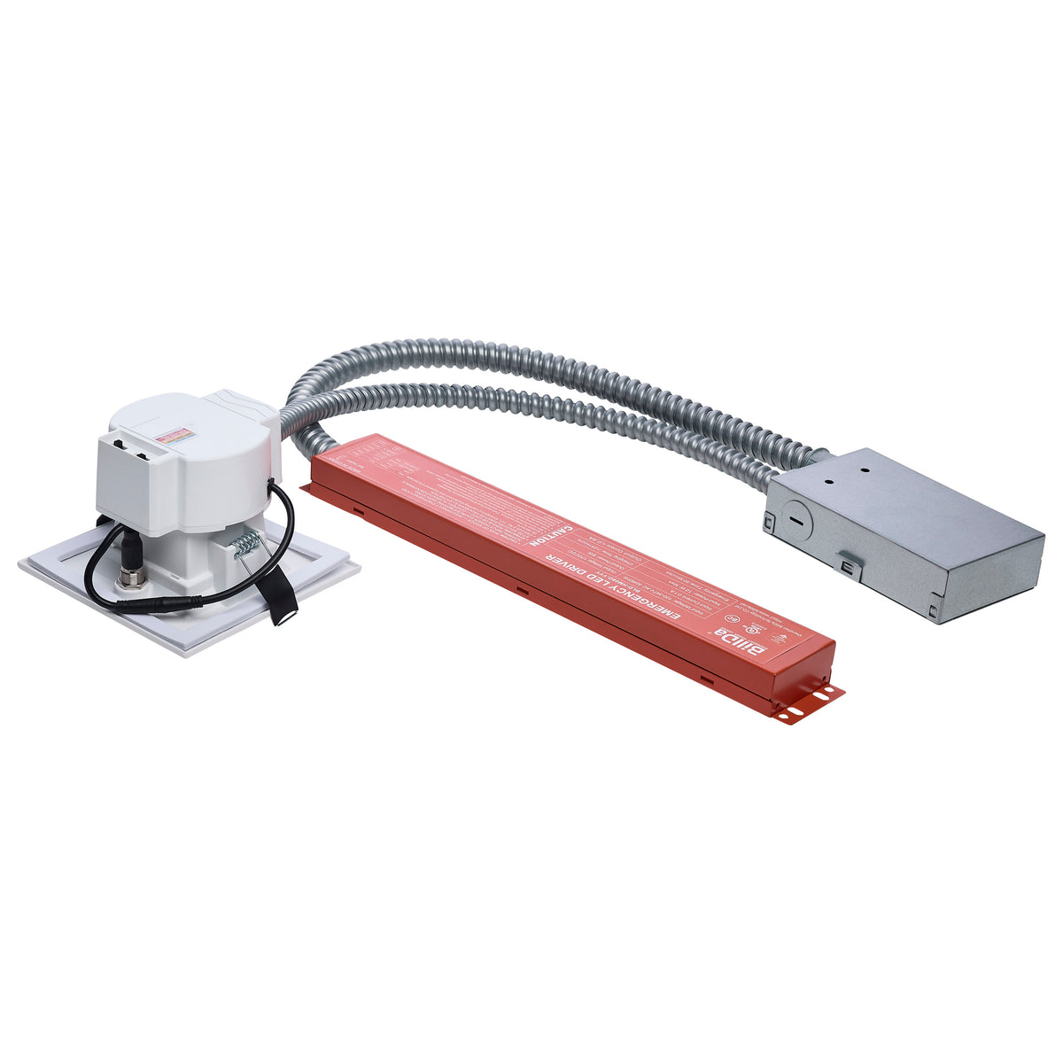 Plus Series Commercial LED Downlight - 4 Inch Square - 14.6W/13.6W/12.4W Wattage Selectable - 2700K/3000K/3500K/4000K/5000K CCT Selectable - Integrated Emergency Driver - 120-347 Volt - Dual Dimming - Color trim accessories available