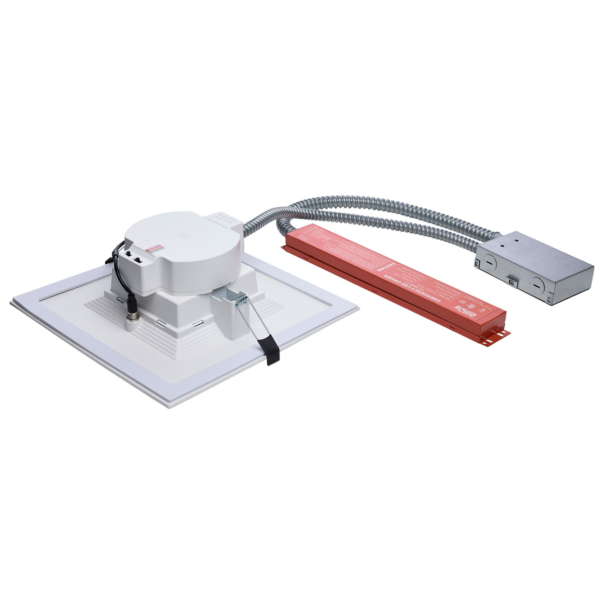 Plus Series Commercial LED Downlight - 10 Inch Square - 38W/31W/26W Wattage Selectable - 2700K/3000K/3500K/4000K/5000K CCT Selectable - Integrated Emergency Driver - 120-277 Volt - Dual Dimming - Color trim accessories available