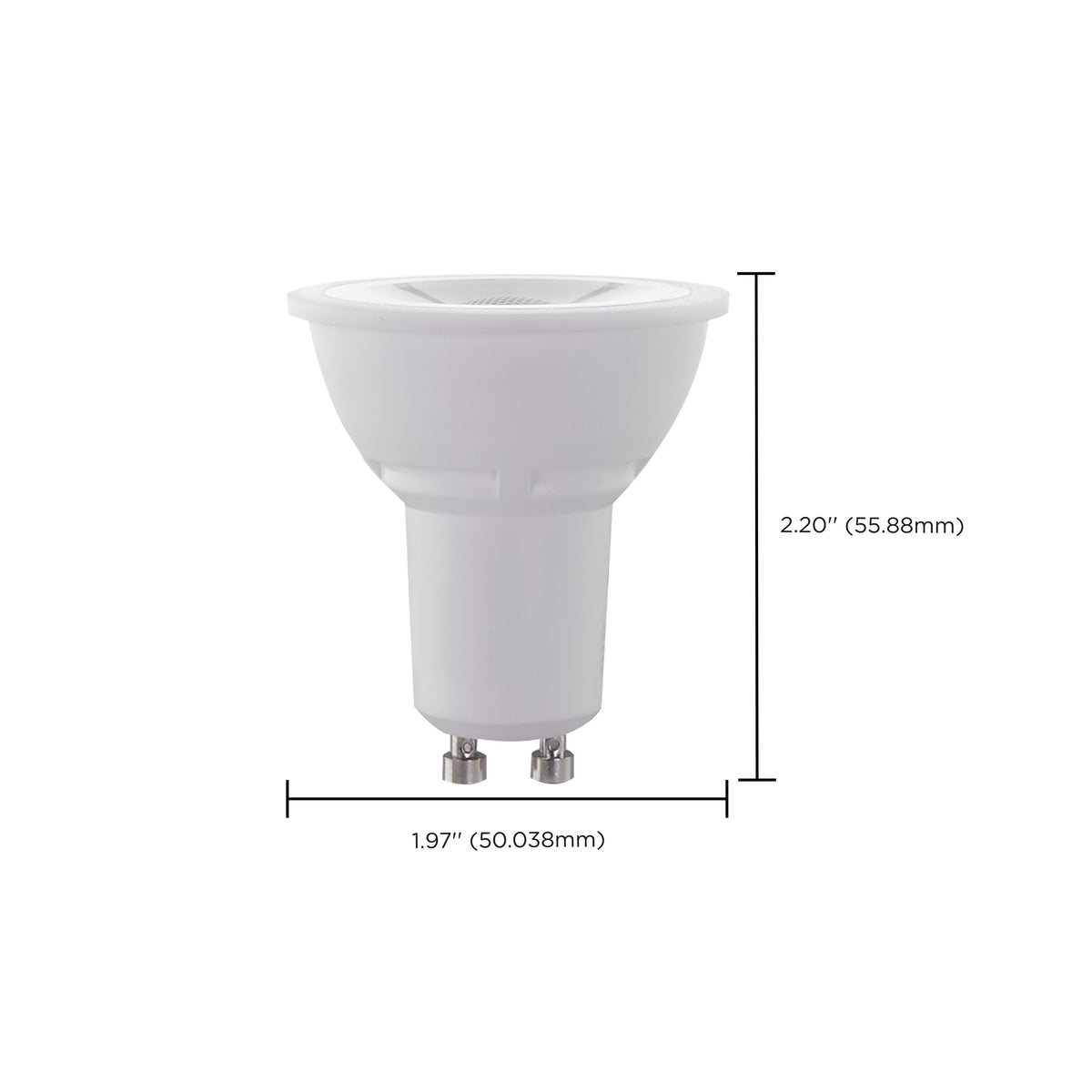 5.5 Watt MR16 LED - GU10 base - 3000K - 120 Volt - 40 deg. Beam Angle - 2-Card