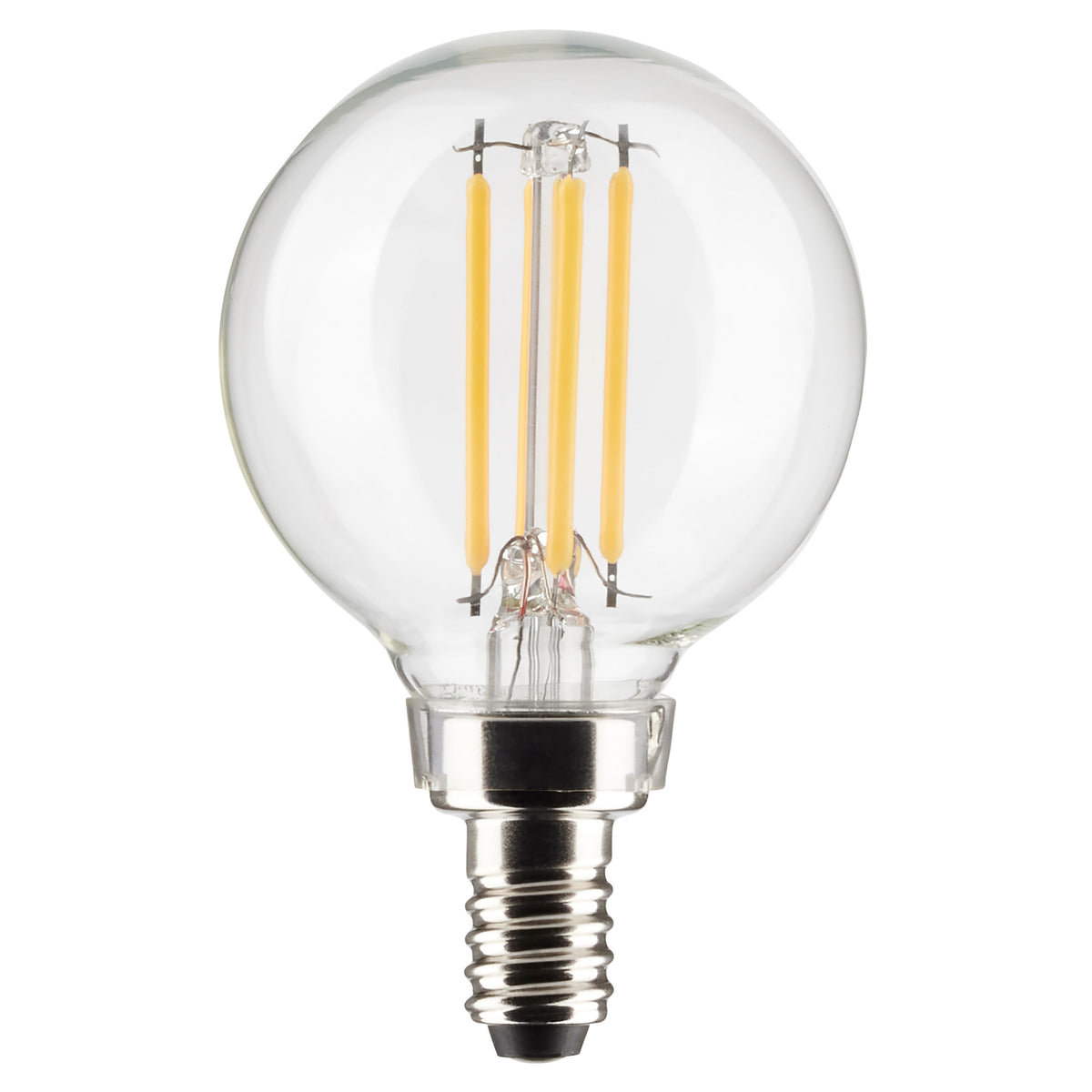 4 Watt G16.5 LED Filament - Clear - Candelabra Base - 2700K - 350 Lumens - 120 Volt - 2-Pack for commercial spaces and