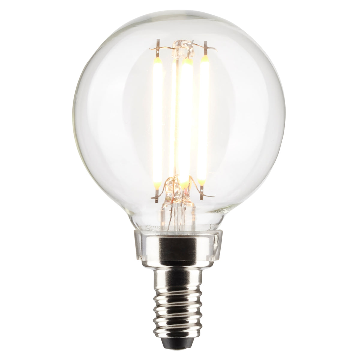 4 Watt G16.5 LED Filament - Clear - Candelabra Base - 2700K - 350 Lumens - 120 Volt - 2-Pack