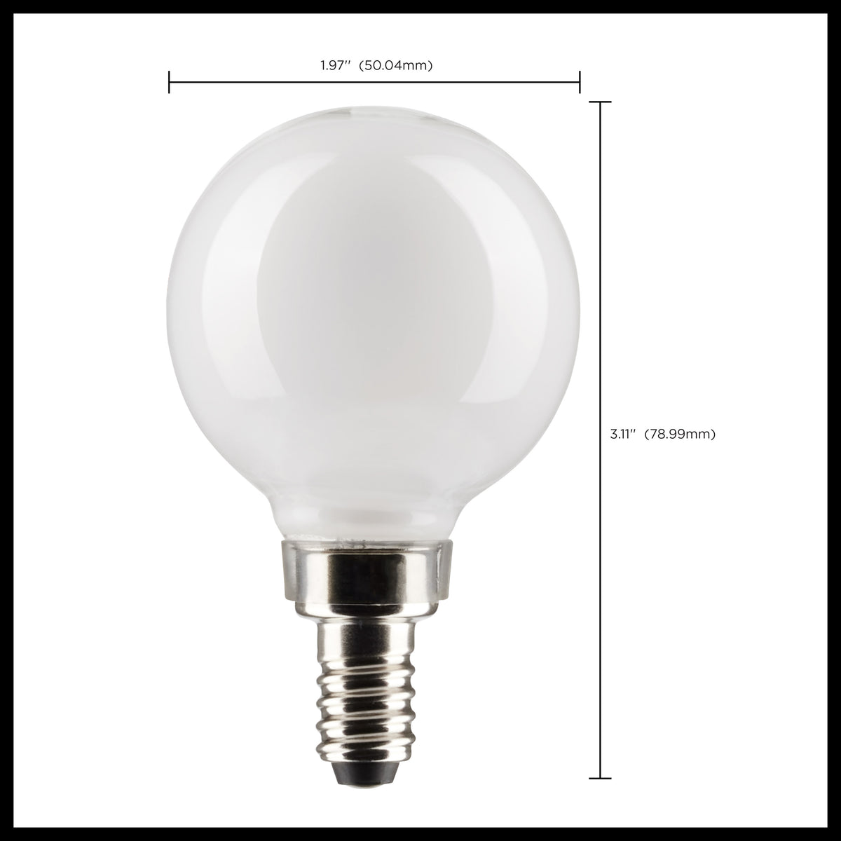 4.5 Watt G16.5 LED Filament - White - Candelabra Base - 2700K - 350 Lumens - 120 Volt - 2-Pack
