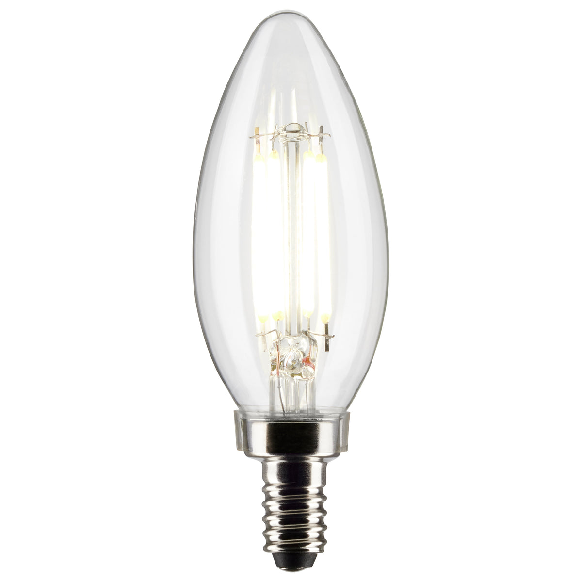 5.5 Watt B11 LED Filament - Clear - Candelabra Base - 2700K - 500 Lumens - 120 Volt - 2-Pack