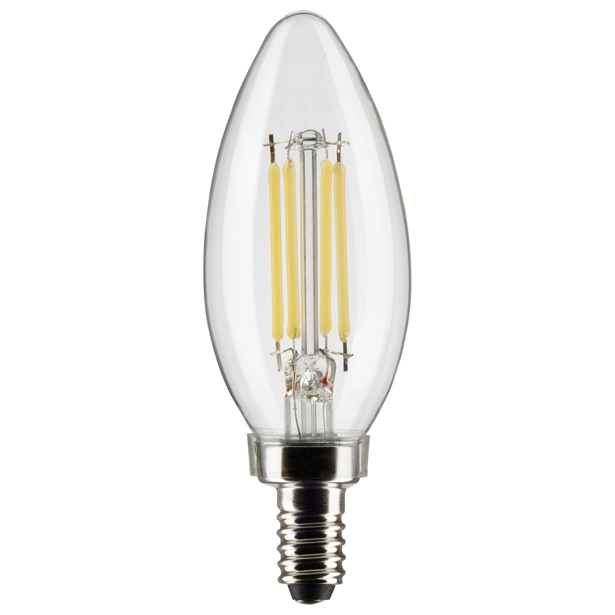 5.5 Watt B11 LED Filament - Clear - Candelabra Base - 3000K - 500 Lumens - 120 Volt - 2-Pack bulb or fixture view