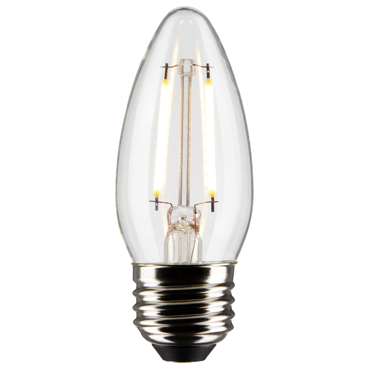 3 Watt B11 LED Filament - Clear - Medium Base - 2700K - 250 Lumens - 120 Volt - 2-Pack