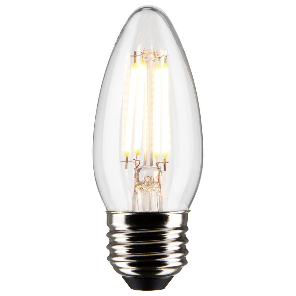 4 Watt B11 LED Filament - Clear - Medium Base - 2700K - 350 Lumens - 120 Volt - 2-Pack