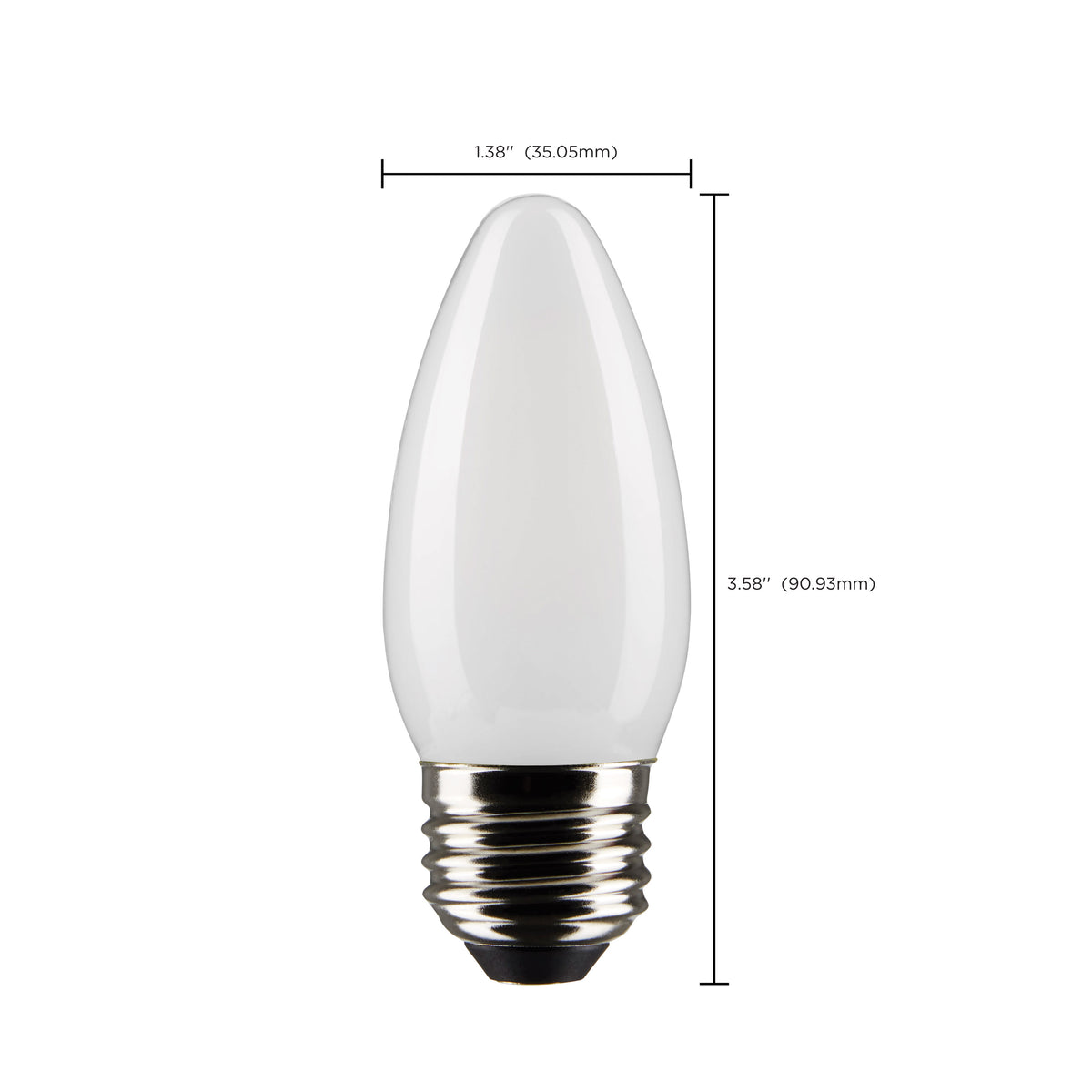 5.5 Watt B11 LED Filament - Frosted - Medium Base - 2700K - 500 Lumens - 120 Volt - 2-Pack