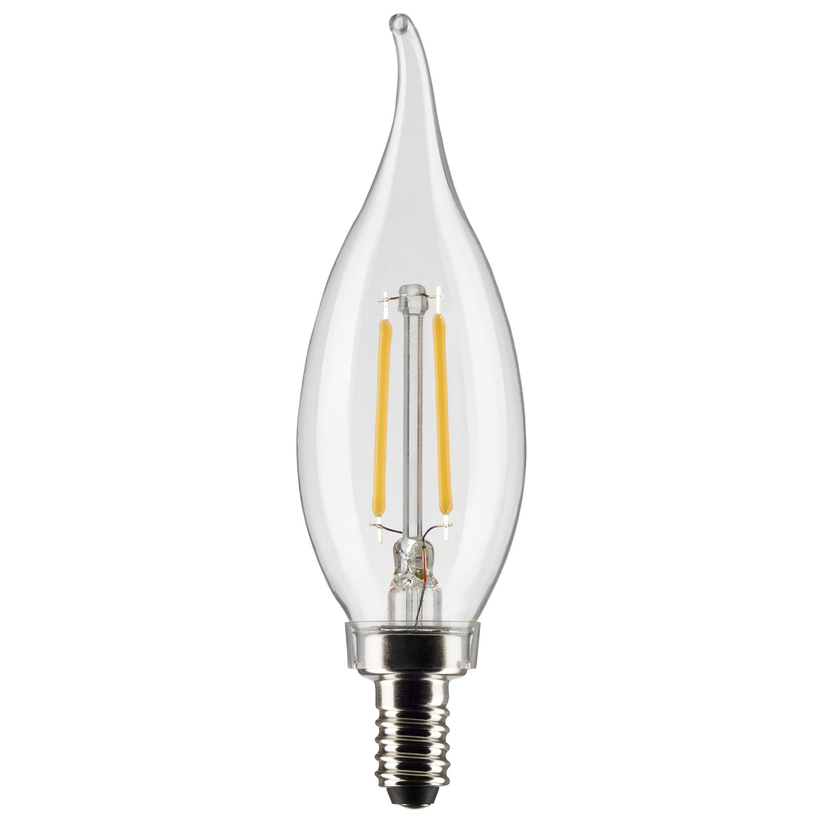 3 Watt CA10 LED Filament - Clear - Candelabra Base - 2700K - 200 Lumens - 120 Volt - 2-Pack lighting product