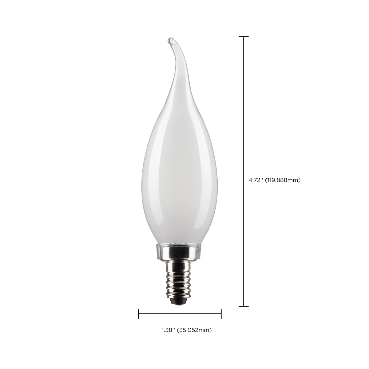 5.5 Watt CA10 LED Filament - Frosted - Candelabra Base - 2700K - 500 Lumens - 120 Volt - 2-Pack