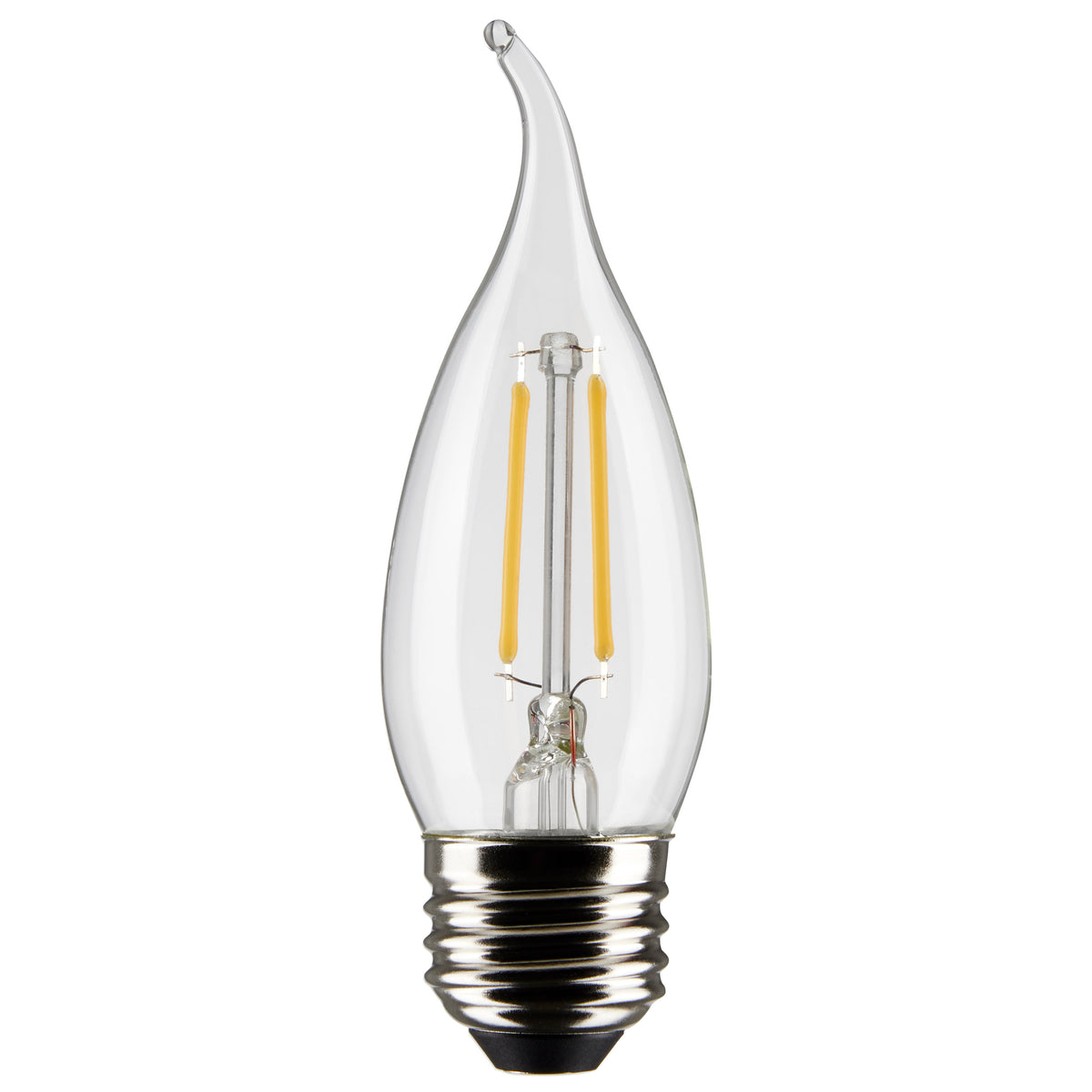 3 Watt CA10 LED Filament - Clear - Medium Base - 2700K - 250 Lumens - 120 Volt - 2-Pack