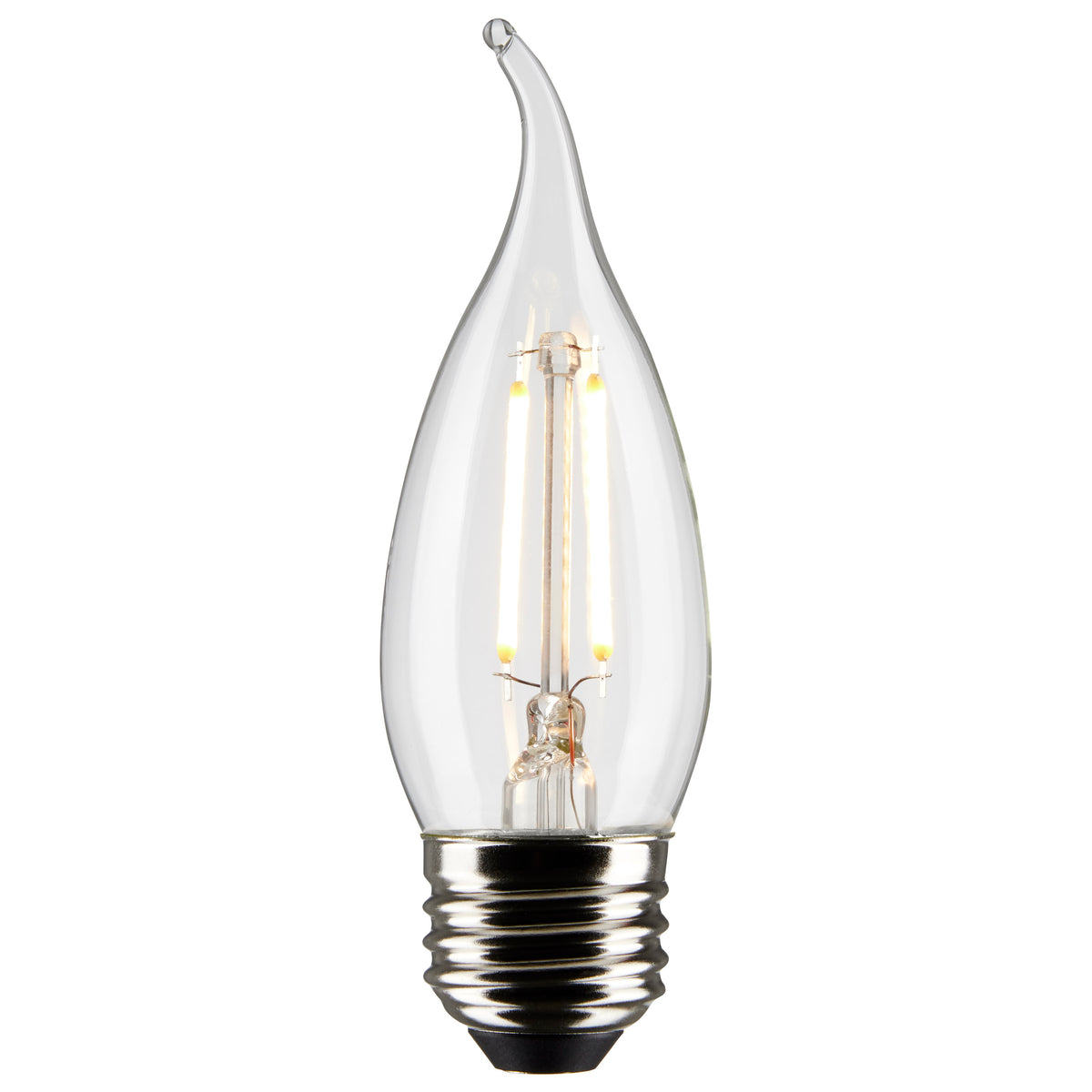 3 Watt CA10 LED Filament - Clear - Medium Base - 2700K - 250 Lumens - 120 Volt - 2-Pack
