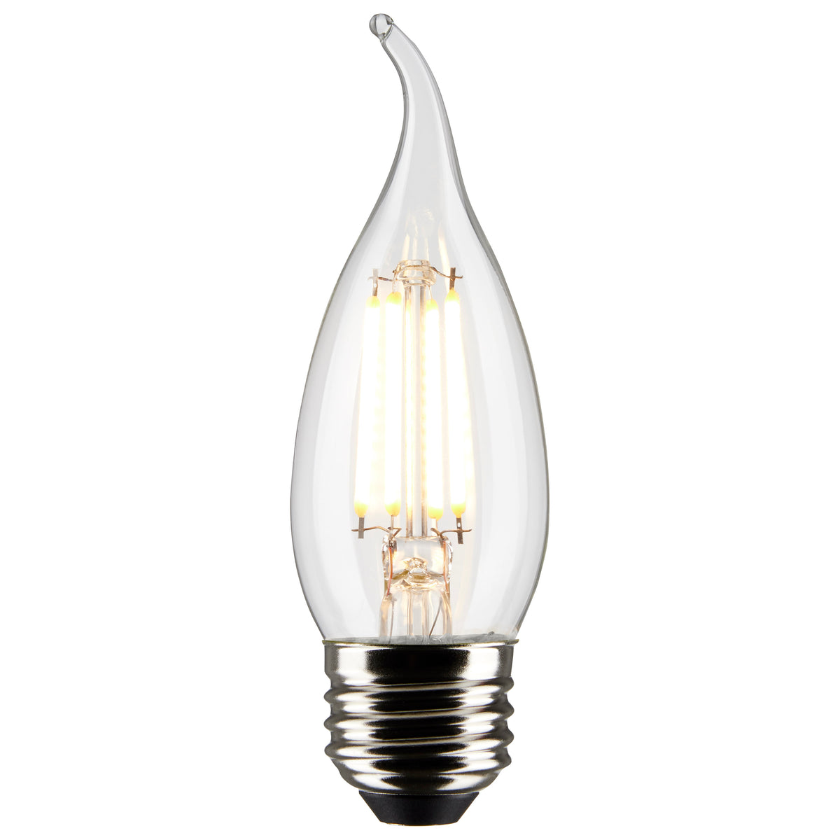 4 Watt CA10 LED Filament - Clear - Medium Base - 2700K - 350 Lumens - 120 Volt - 2-Pack