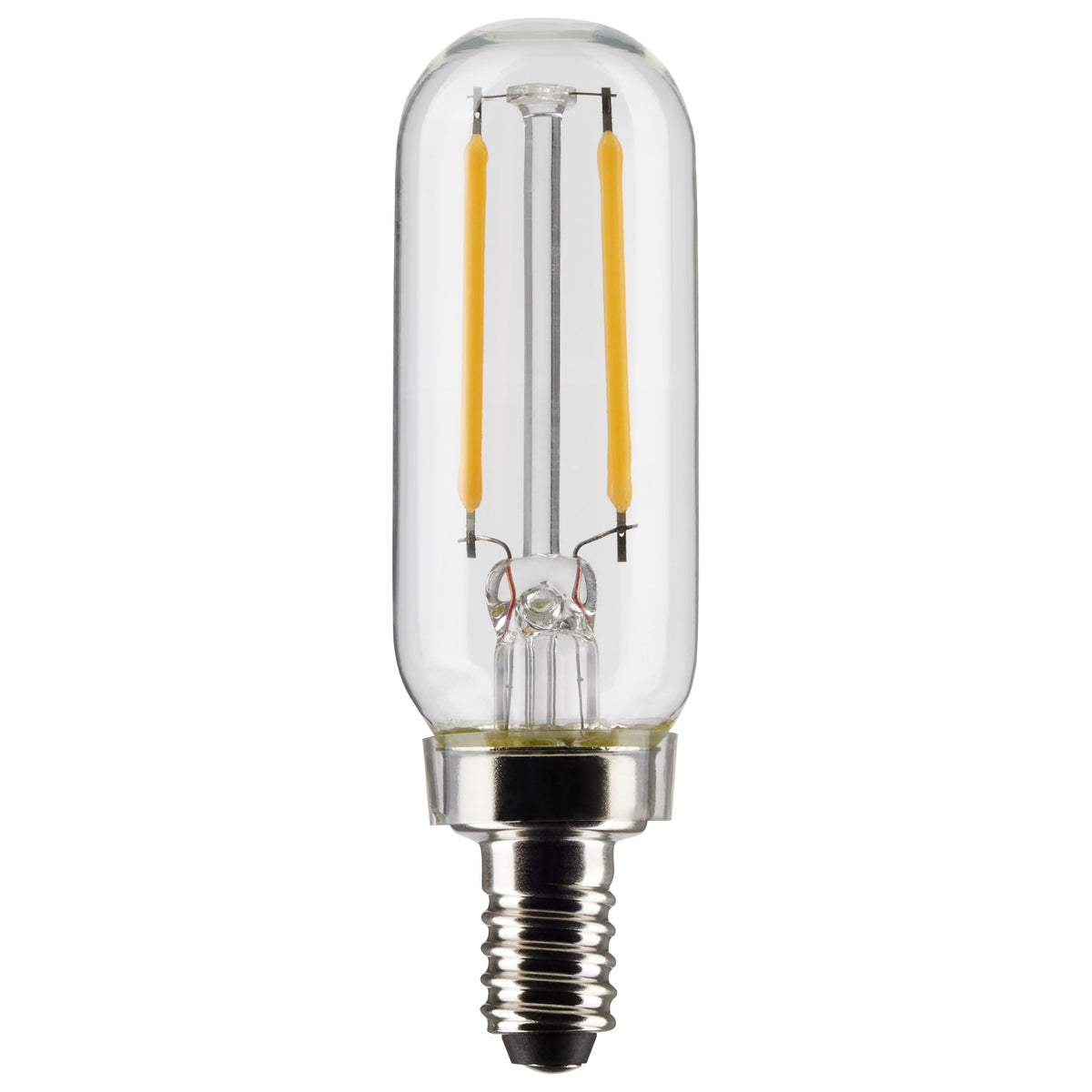 2.8 Watt T6 LED Filament - Clear - Candelabra Base - 2700K - 200 Lumens - 120 Volt - 2-Pack for hospitality spaces and