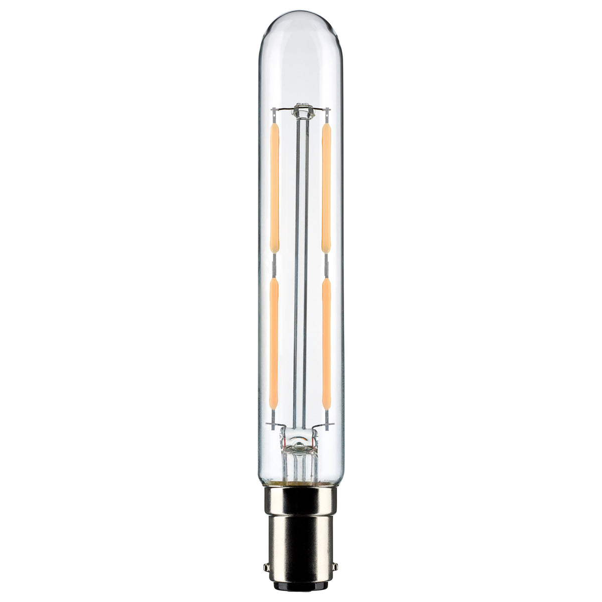 4 Watt T6.5 LED Filament - Clear - Bayonet Double Contact Base - 3000K - 400 Lumens - 120 Volt lighting product
